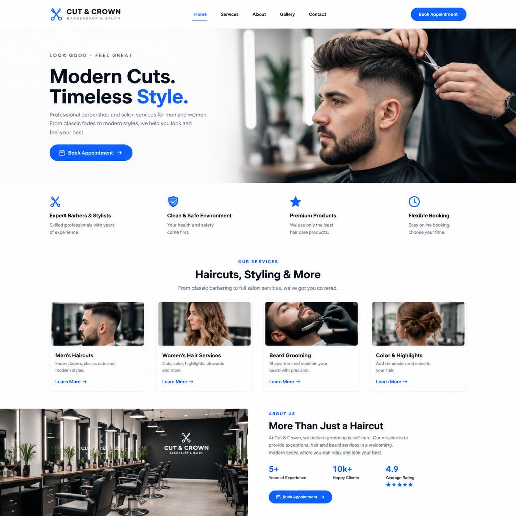 Barber & Salon website template