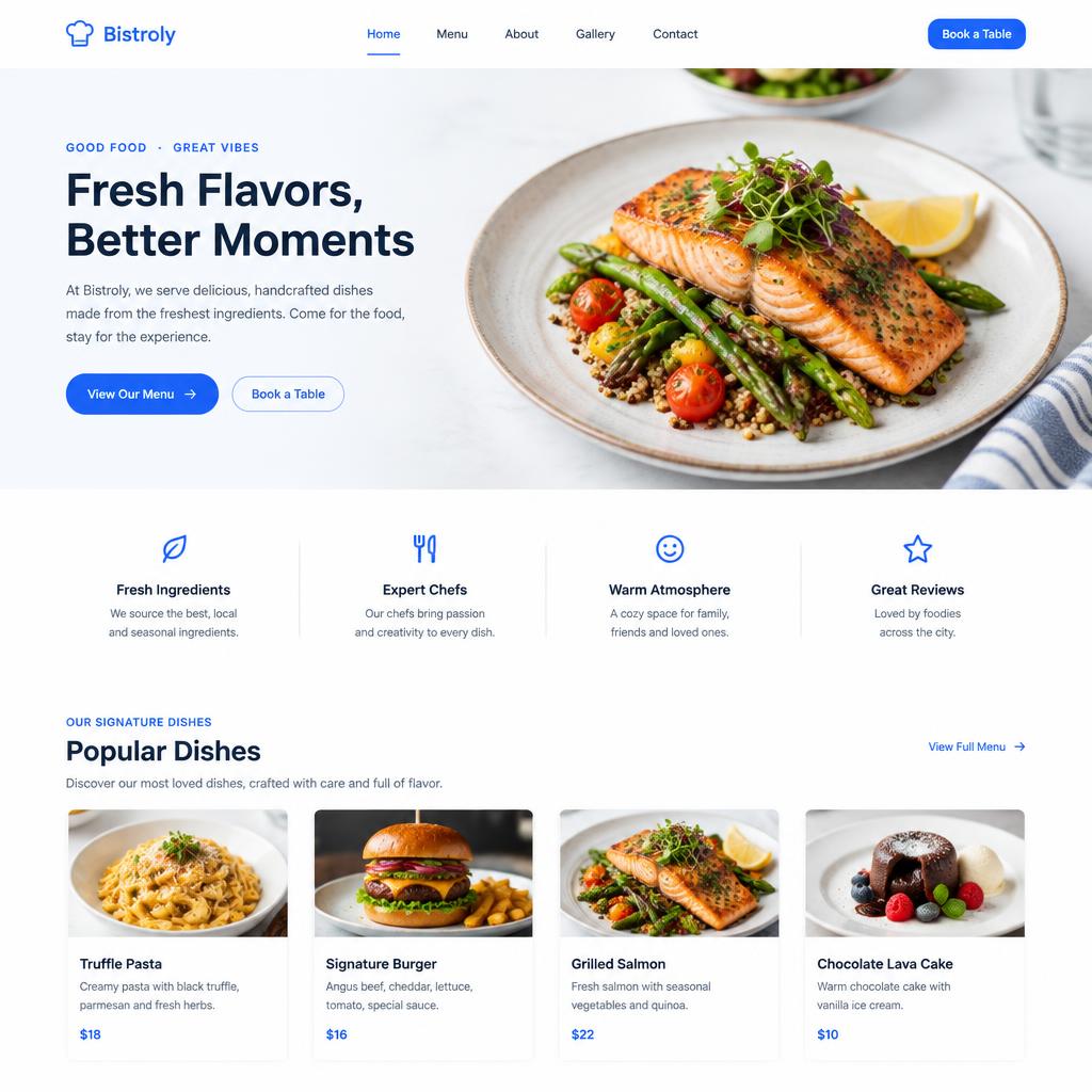 Restaurant & Café website template